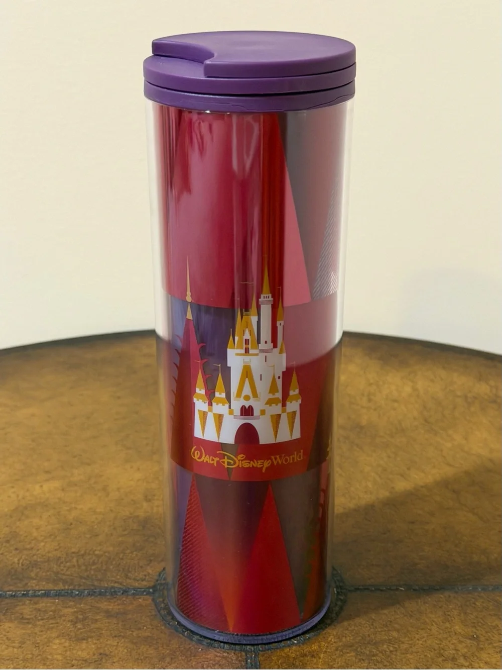 NEW WALT DISNEY WORLD STARBUCKS CINDERELLA CASTLE RED TRAVEL TUMBLER 16oz